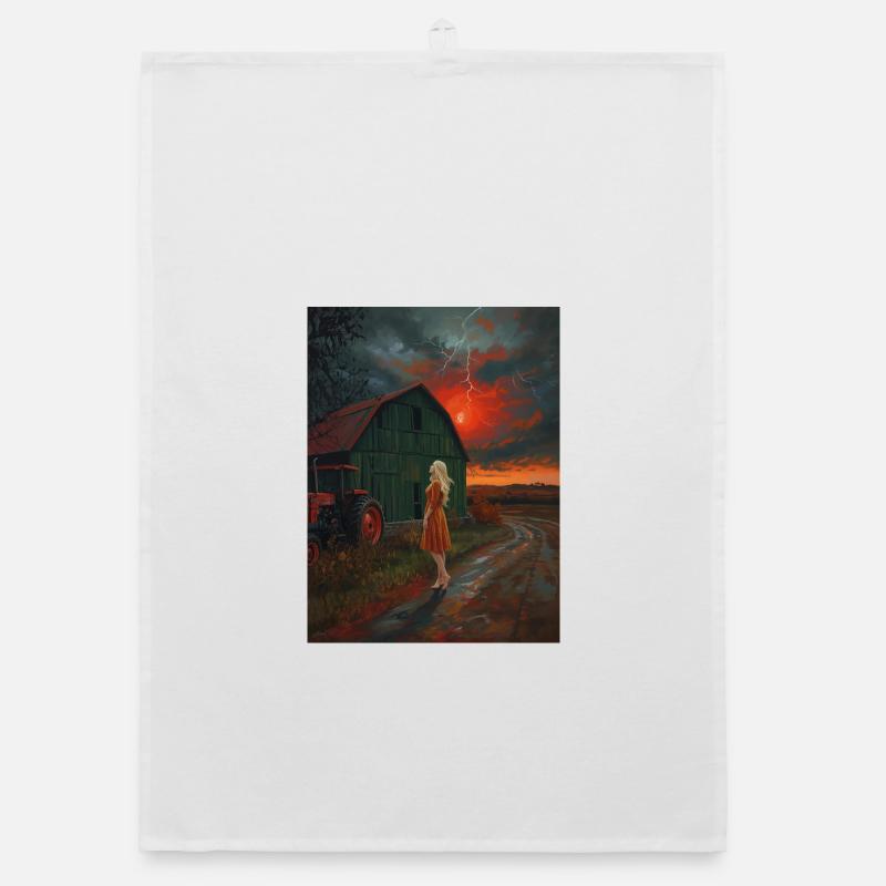 Mystischer Sturmhimmel mit Weitblick - Organic Geschirrtuch - Weiß