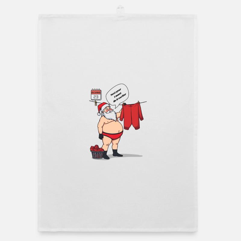 Santa Claus does the laundry Organic dish towel