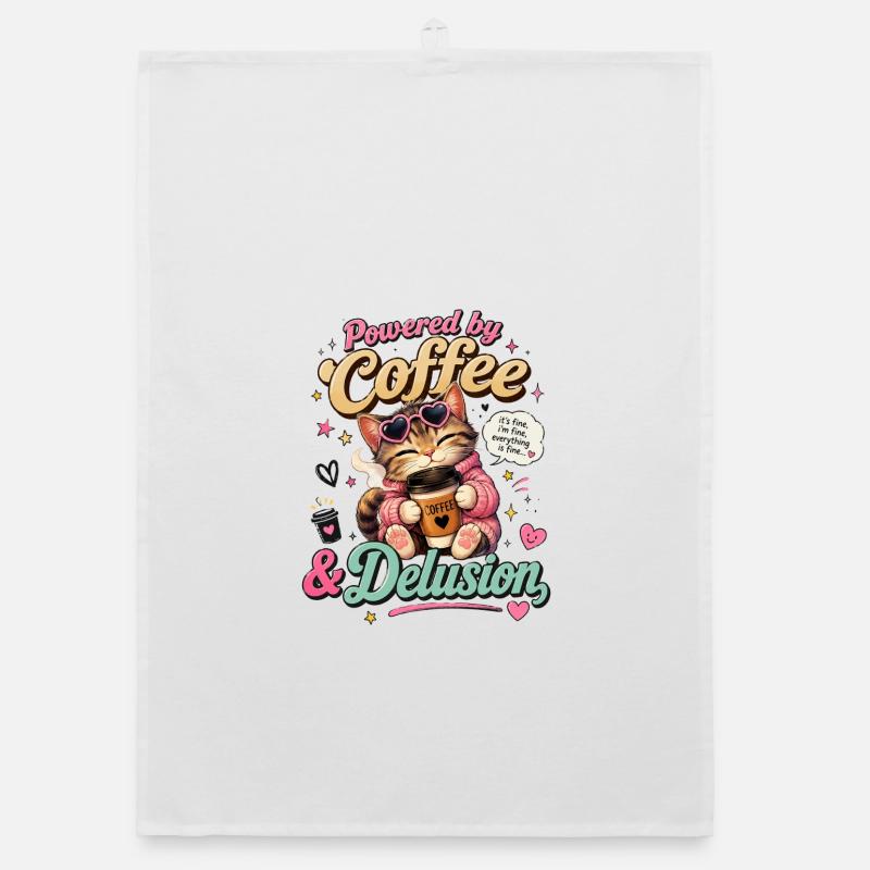 Coffee Cat : Délire de pouvoir Torchon bio