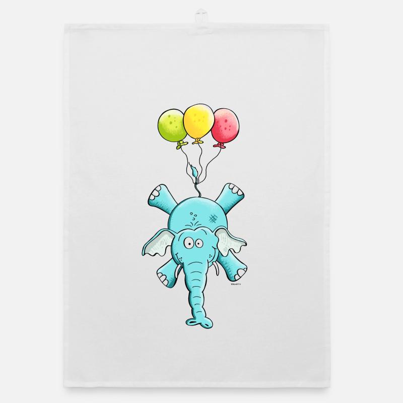 Elephant avec des ballons Torchon bio