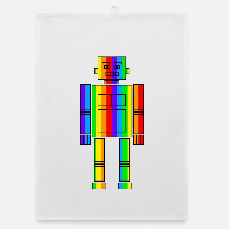 Rainbow Robot Organic dish towel