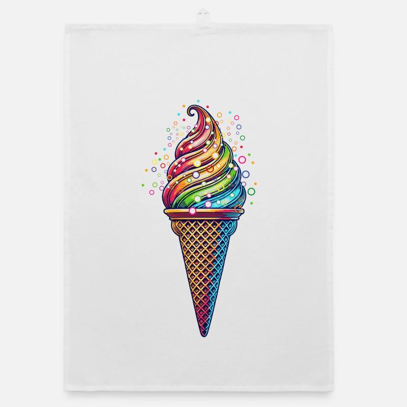 farbenfrohe Eiskreation in lebendigen Farben Organic Geschirrtuch