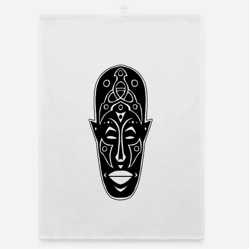 Masque africain étrange Torchon bio