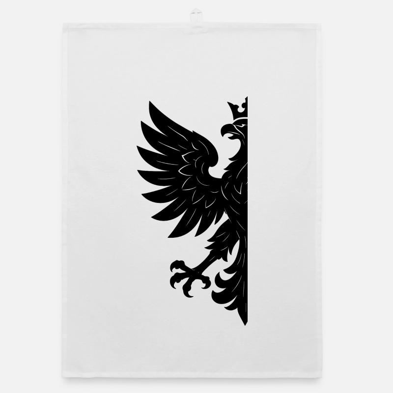 Pologne Polska Eagle Drapeau Drapeau Noir Cadeau Torchon bio