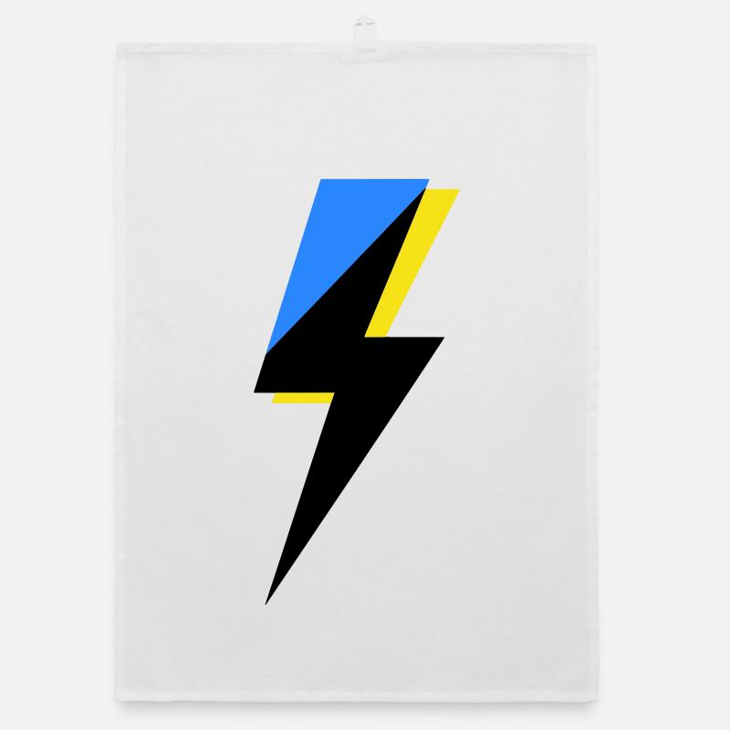 Géométrie bleue et jaune Torchon bio