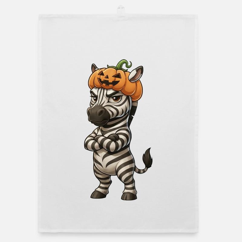 Grimmiges Zebra Halloween Schmollen Arme Organic Geschirrtuch