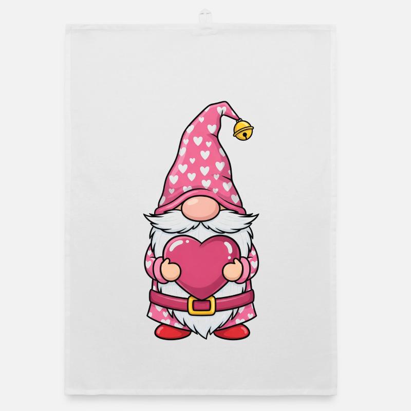 Valentine Gnomes Organic Geschirrtuch