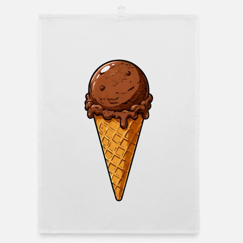 Une cuillère de glace au chocolat Torchon bio