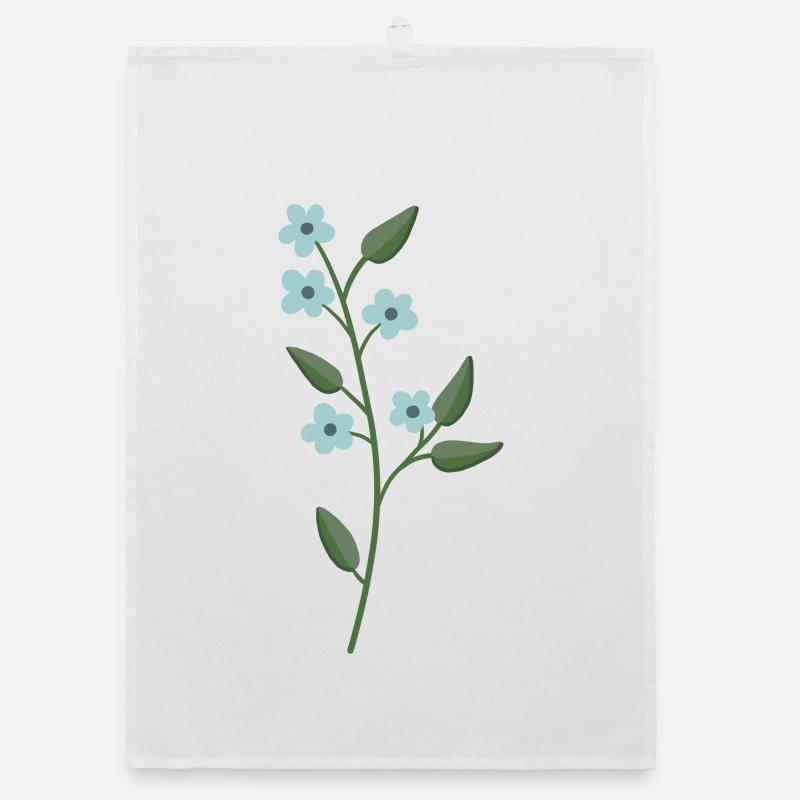 Fleur bleu clair Torchon bio