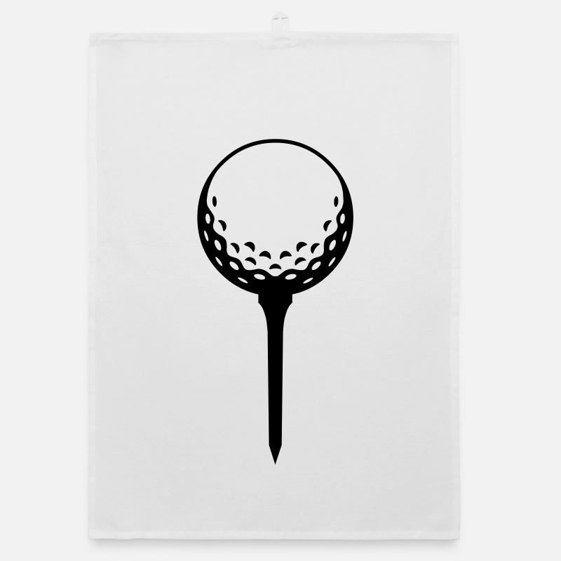 Golfball auf Tee – einfärbbar Organic Geschirrtuch