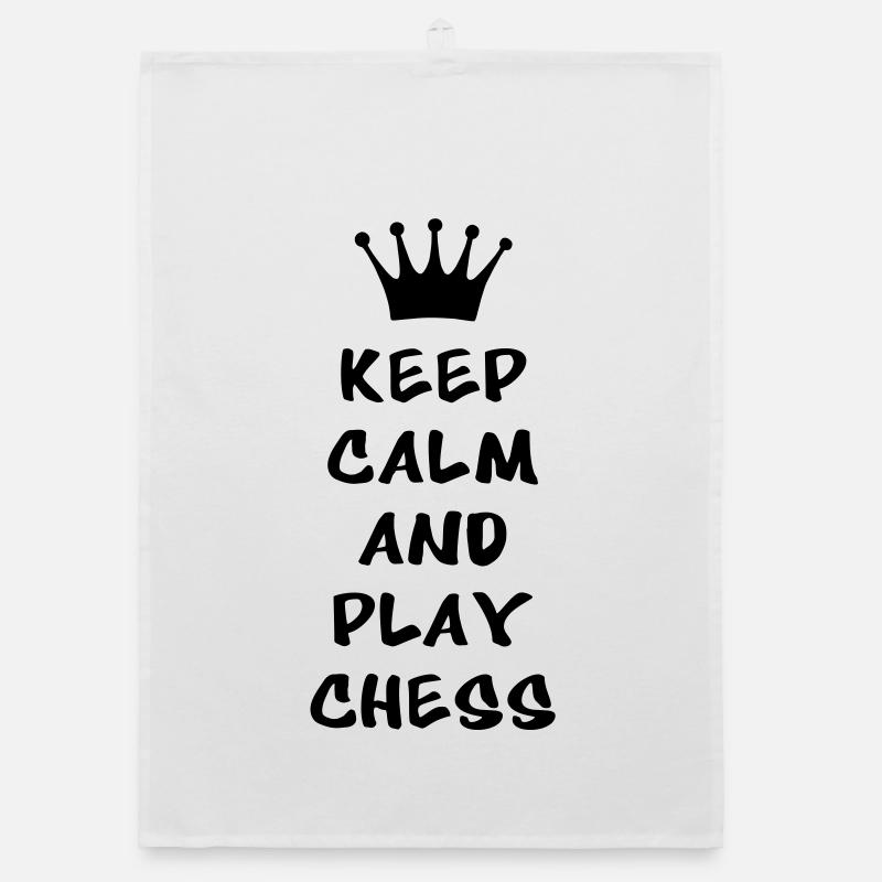 KEEP CALM AND PLAY CHESS Torchon bio