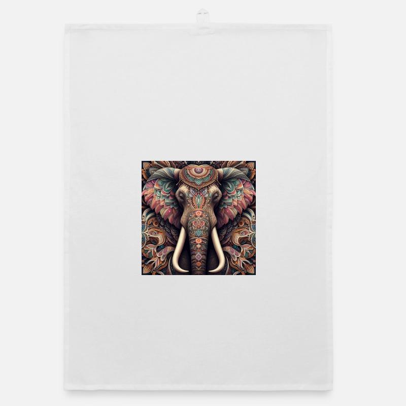 Decorated Elephant Organic dish towel