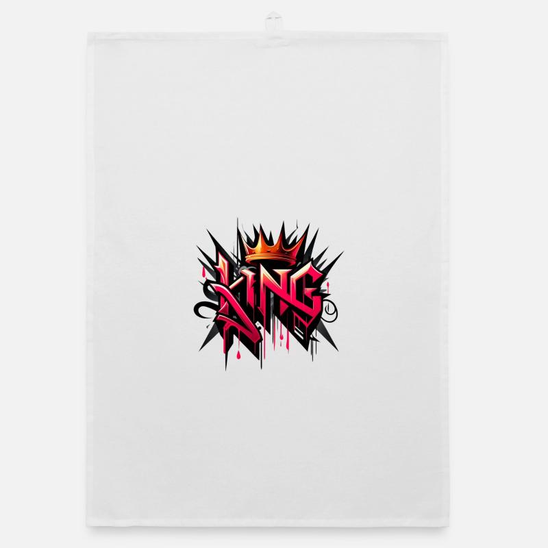 König Graffiti-Krone - Organic Geschirrtuch - Weiß