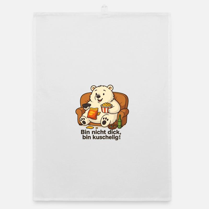 Dicker Eisbär - Bin nicht dick, bin Kuschelig! Organic Geschirrtuch