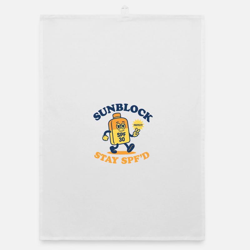 Sunblock Squad – Restez SPF’d Design - Torchon bio - blanc