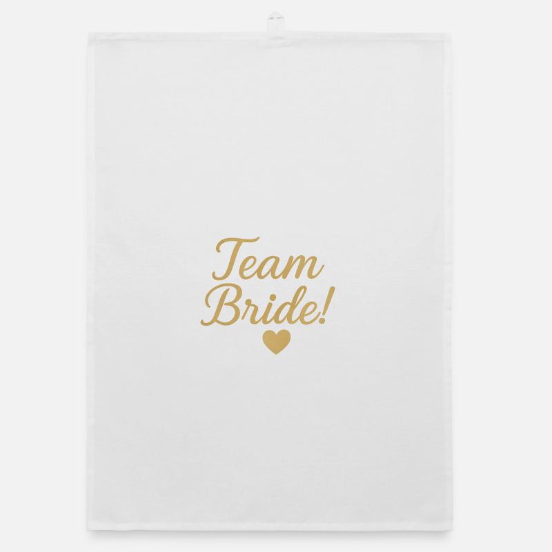 Team Bride Gold Script Design. Wedding Organic dish towel