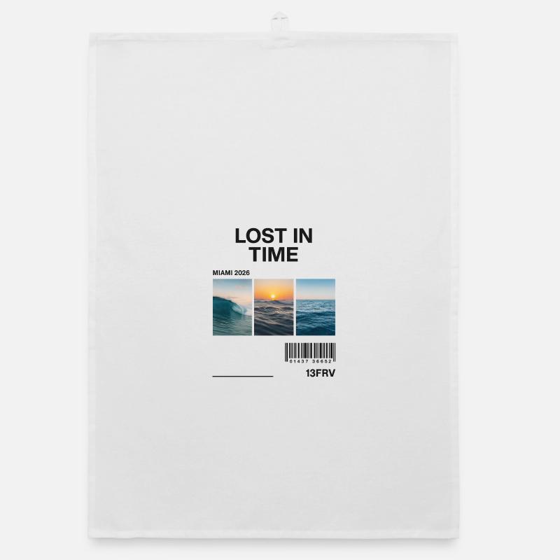 Verlorene Zeit: Miami Waves Triptychon Organic Geschirrtuch