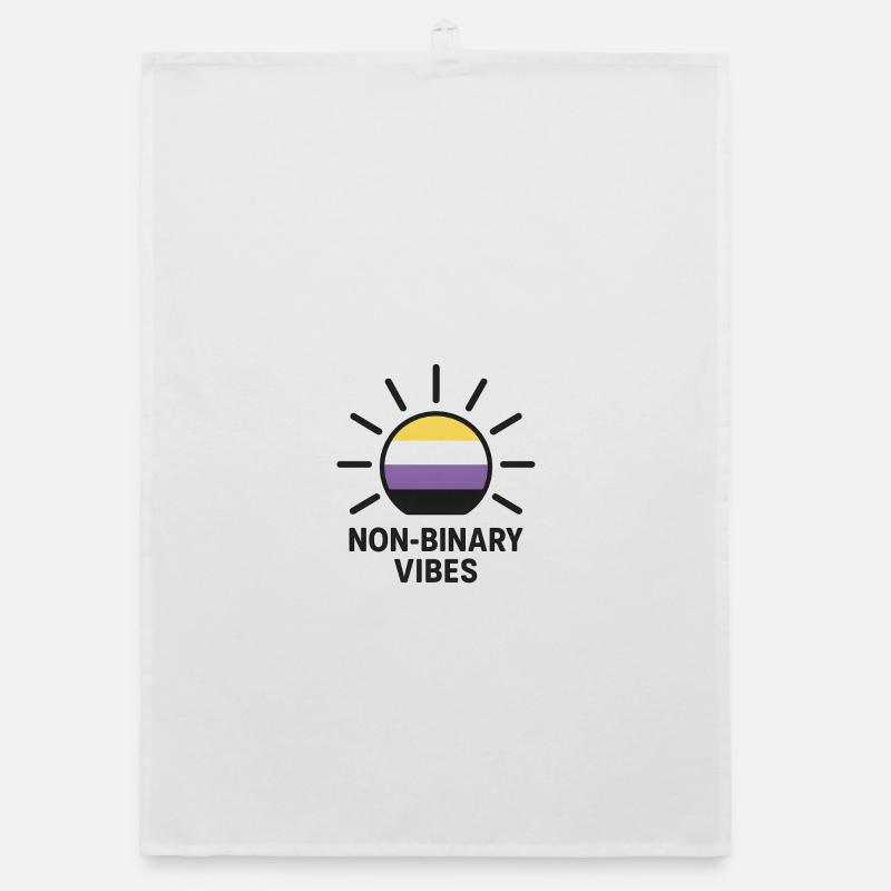 Non-Binary Vibes Sonnenlogo Organic Geschirrtuch