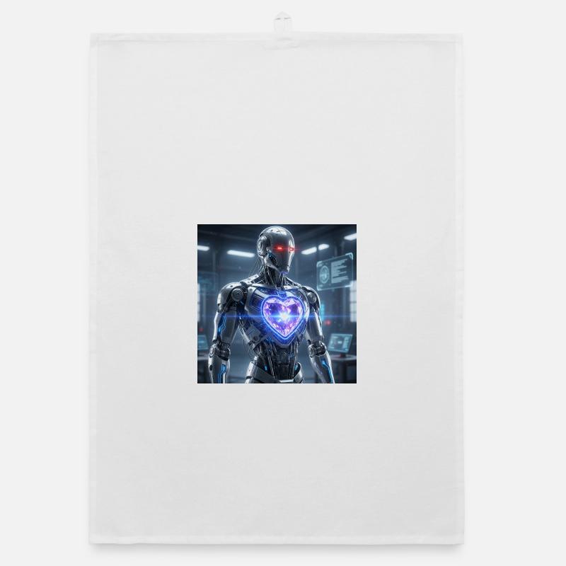 Futuristic robot with light effect Organic dish towel