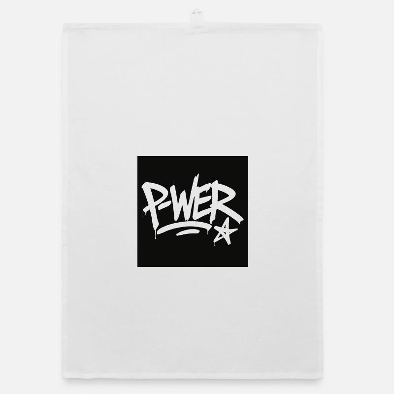 Graffiti Style Power Text Design Organic dish towel