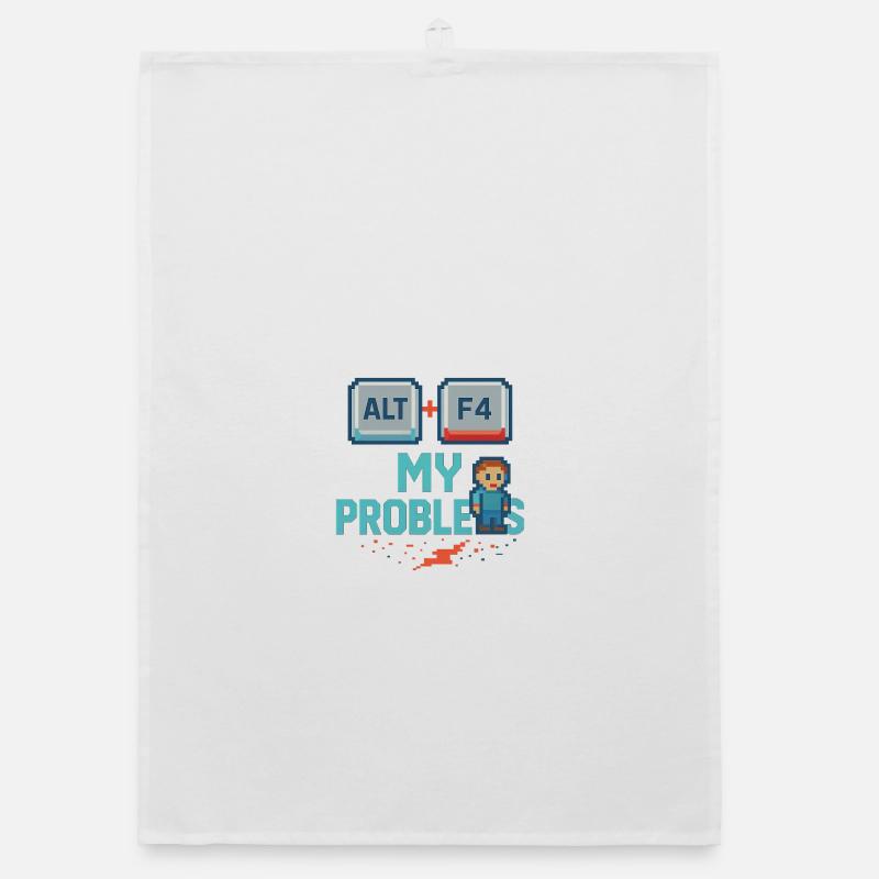 Alt + F4 My Problems - Organic Geschirrtuch - Weiß