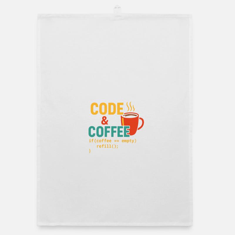 Code and coffee Organic Geschirrtuch