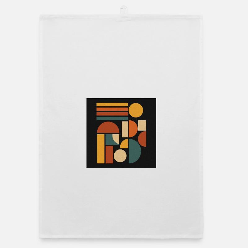 Geometric Colour Forms Retro Organic dish towel