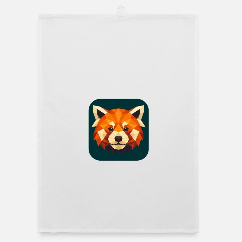 Red Panda Head Low Poly Organic dish towel