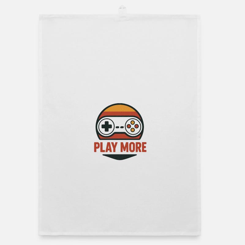 Retro Controller Motiv Play More Organic Geschirrtuch
