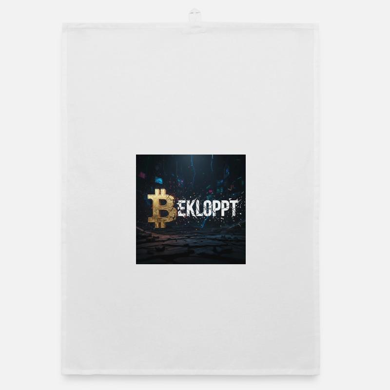 Bitcoin Explosion Crypto Chaos - Organic dish towel - white