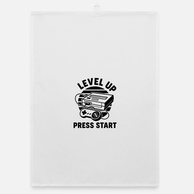 Level Up Press Start Retro Organic Geschirrtuch