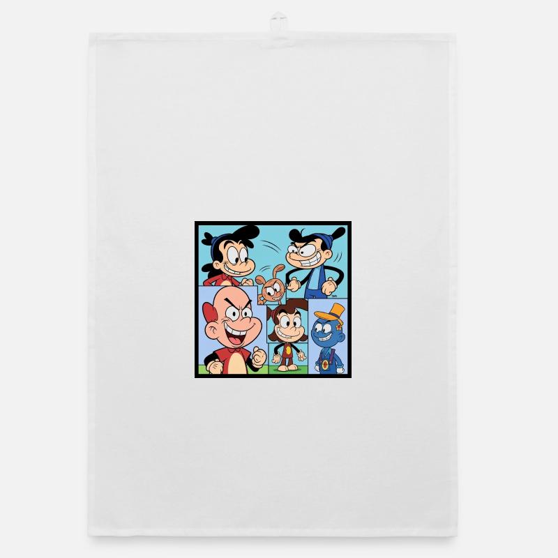 Retro Multicolor Comics Collage Organic dish towel