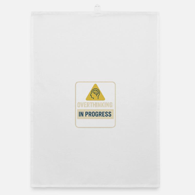 Overthinking in Progress Badge Organic dish towel