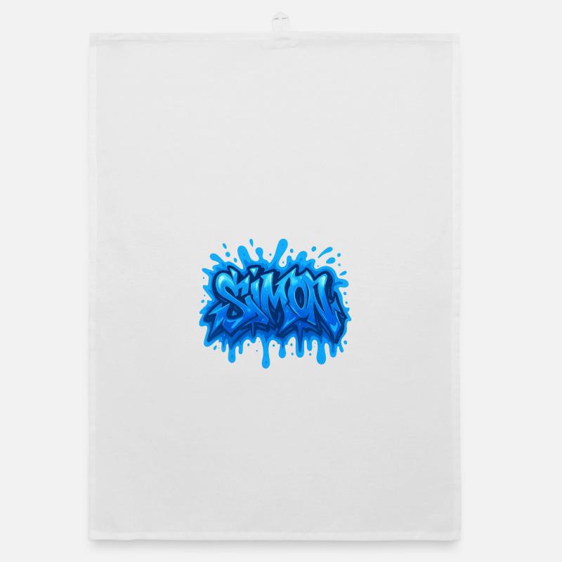 Graffiti Simon Name Gift Ideal Printable On Organic dish towel