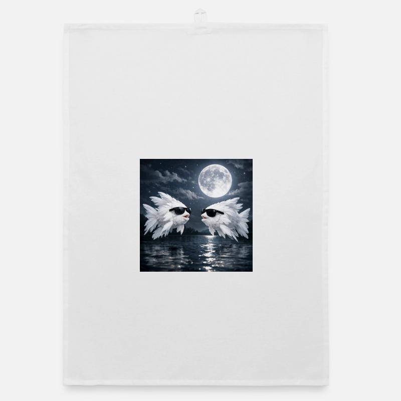 Feather Fish  Organic dish towel