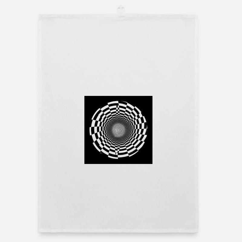 Black and white optical vortex Organic dish towel