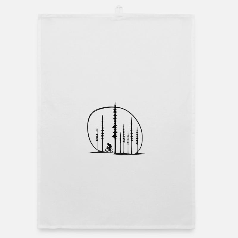 Silhouette de cycliste Forest Path Idée d’idée cadeau Amis Torchon bio