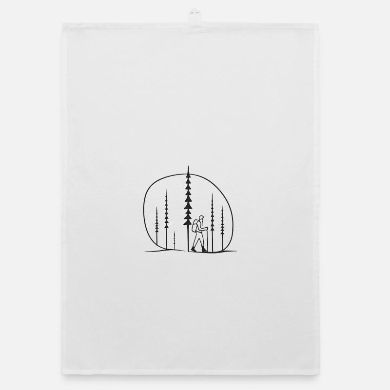 Waldwanderer Silhouette geschenkidee freunde  Organic Geschirrtuch