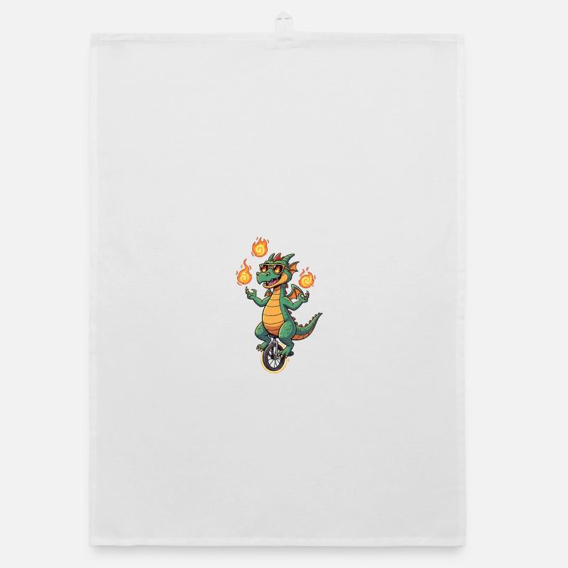 Fire-Blower on Unicycle Organic dish towel