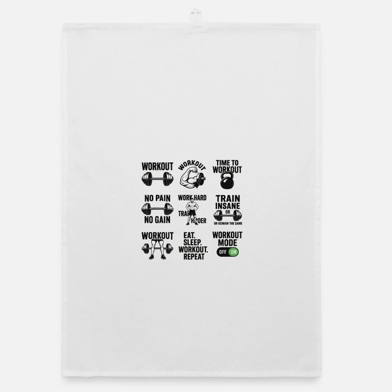 Power Gym Black Patterns Workout Organic Geschirrtuch