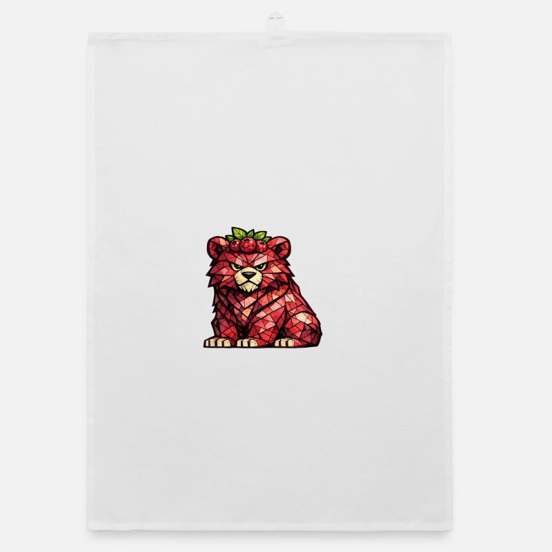 Raspberry Bear Cubism Version Organic dish towel