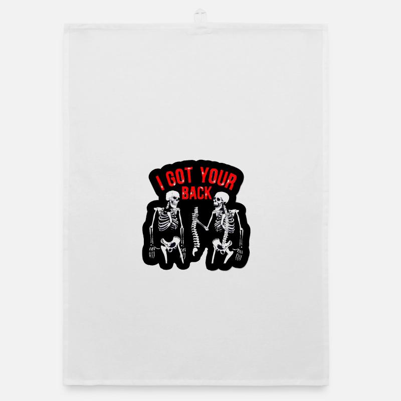 I Got Your Back Skeletons Organic dish towel