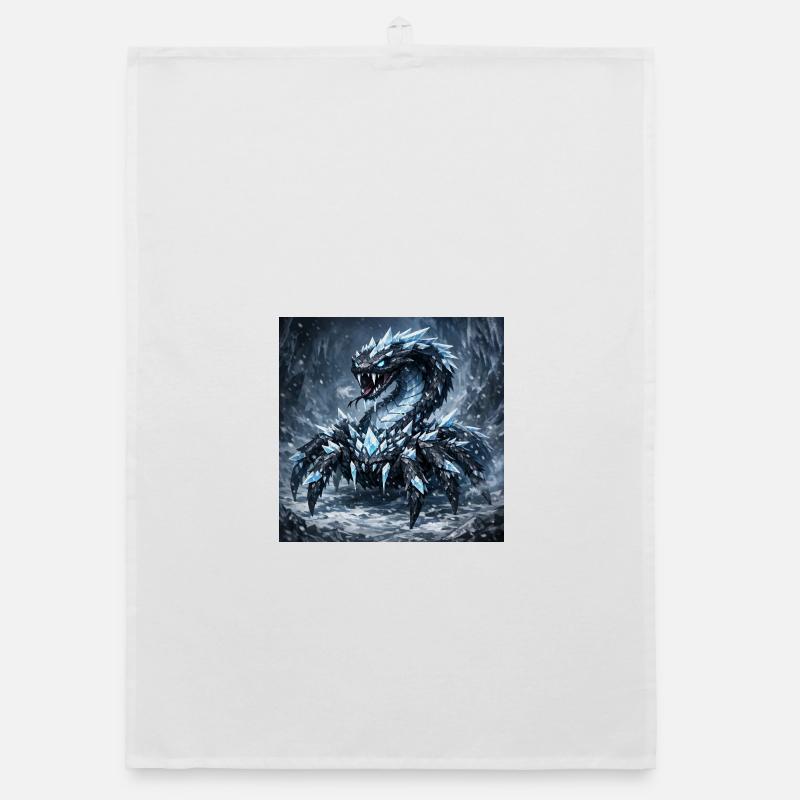 Dragon de Cristal dans une tempête de glace Torchon bio