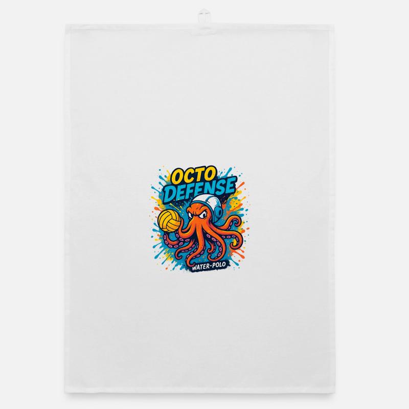 OctoDefense Water-Polo - Torchon bio - blanc