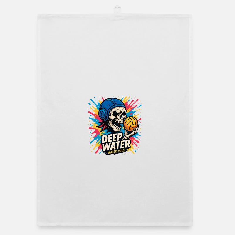 Waterpolo Crane DEEPWATER - Torchon bio - blanc