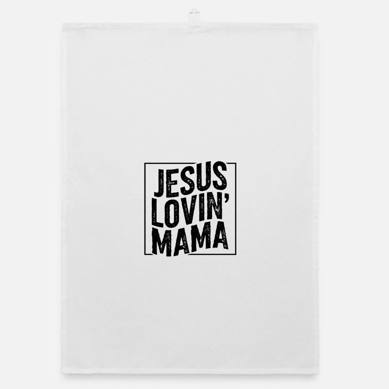 Jesus liebende Mutter Jesus loving Mama Muttertag Organic Geschirrtuch