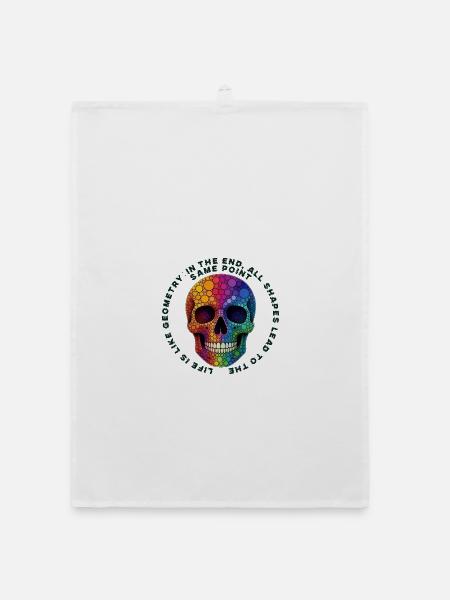 Bunter Totenkopf Kaleidoskop - Organic Geschirrtuch - Weiß - Vorne