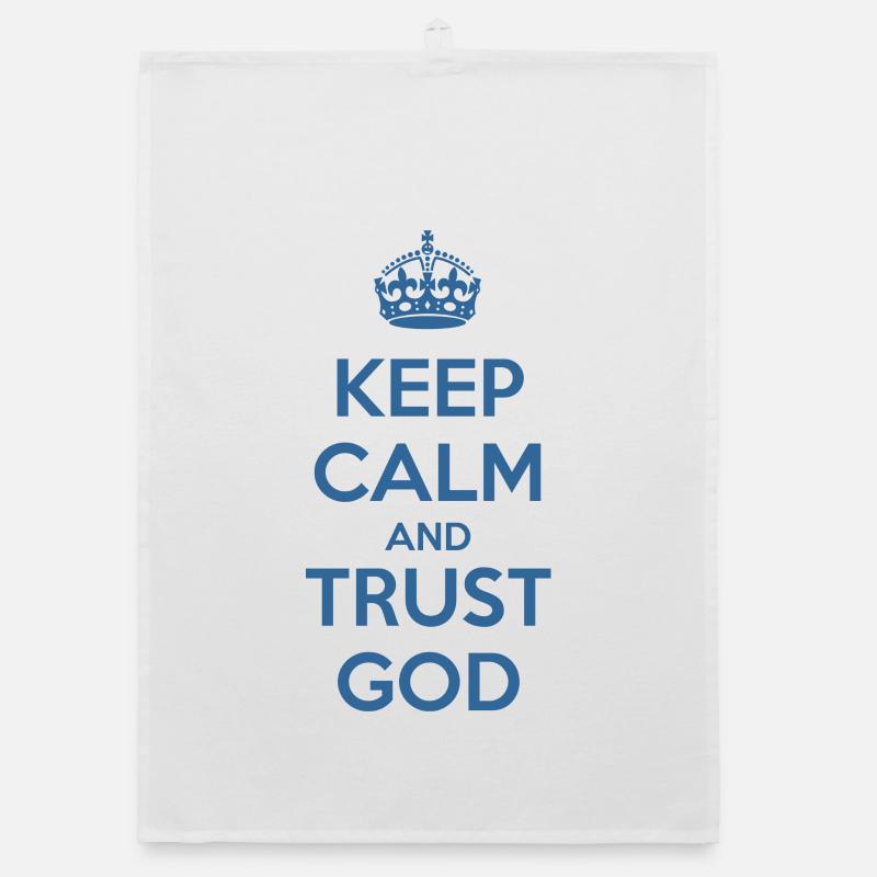 Keep Calm and Trust God Organic dish towel