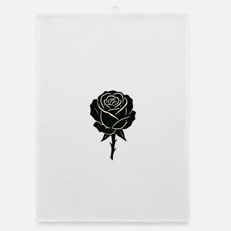 Conception de contour de rose noire Torchon bio