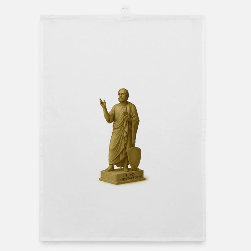 Teaching philosopher with smartphone Organic dish towel